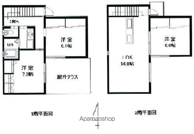 高松琴平電鉄琴平線 伏石駅 徒歩6分 2階建 築20年の間取り写真