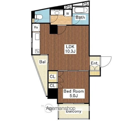 コンフォリア文京春日[1LDK/37.02m2]の間取図