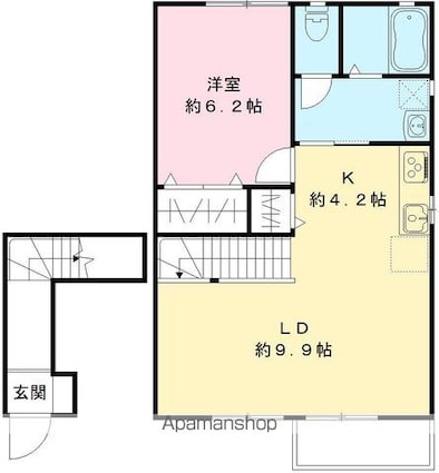 アーリーバード鶴羽Ⅱ[1LDK/53.23m2]の間取図