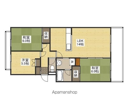 広島県広島市西区井口台１丁目[3LDK/71.22m2]の間取図