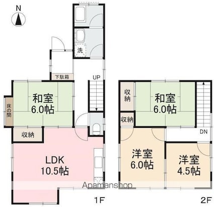 木太中央ハイツ[4LDK/82.17m2]の間取図