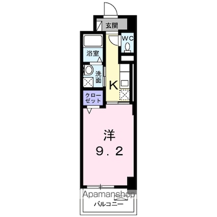 オンフォレスト芳泉[1K/30.96m2]の間取図