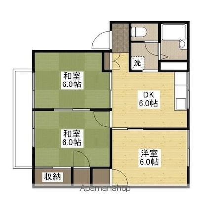 プレジール吉本[3DK/51.42m2]の間取図