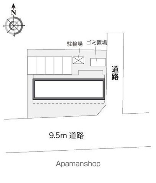 レオパレスさくらブリッサⅡ[1K/19.87m2]の配置図