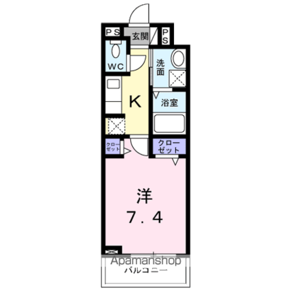 リオ[1K/27.02m2]の間取図