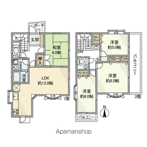 南湖戸建の間取り