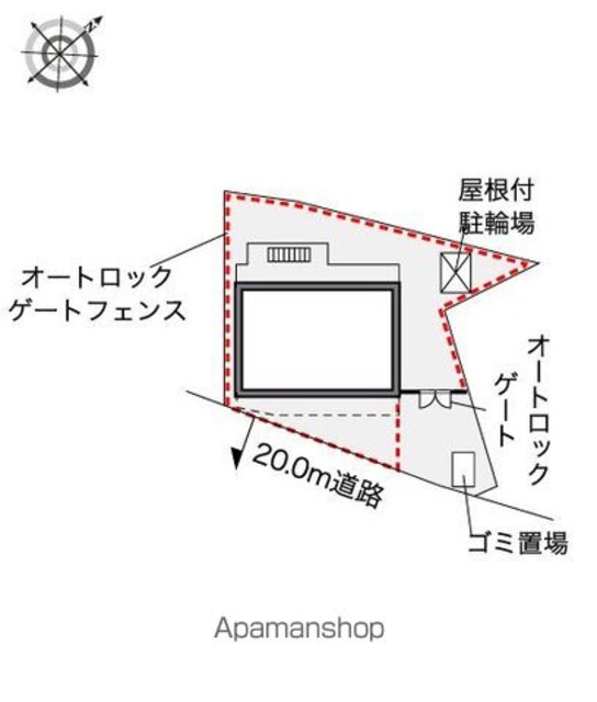 レオパレスコスモス[1K/19.87m2]の配置図