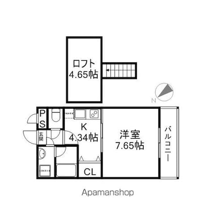 ハミルトンプリンセス[1K/27.7m2]の間取図