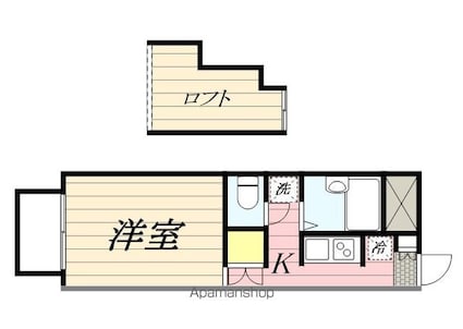 アミティエ[1K/19.87m2]の間取図