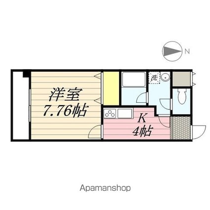シェレナ北藤原[1K/27.04m2]の間取図
