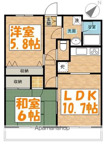 【国分寺市内藤のマンションの間取り】