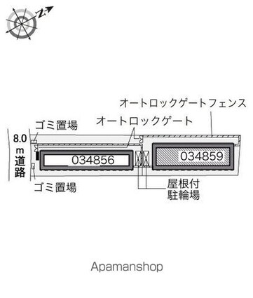 レオパレス芦花公園Ⅰ[1K/23.61m2]の配置図