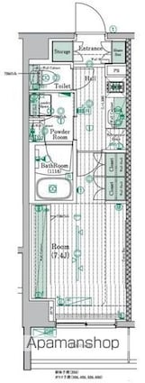 ブライズ高円寺[1K/25.38m2]の間取図