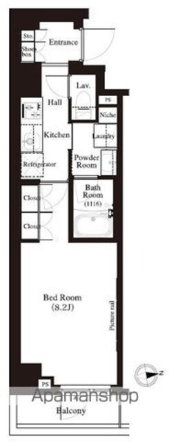 アーバンパーク江古田の森[1K/28.13m2]の間取図
