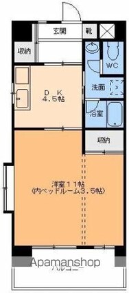 パークハイツ千舟[1DK/37.29m2]の間取図