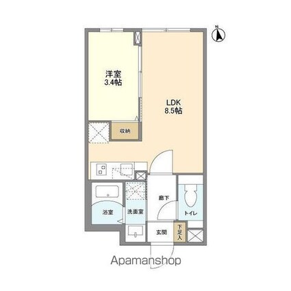 ウェルスクエア祖師ヶ谷大蔵[1LDK/28.96m2]の間取図