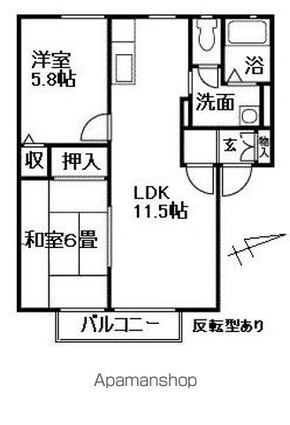 長野県長野市大字南長池[2LDK/50.54m2]の間取図