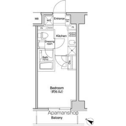 東京都江東区森下２丁目[1K/20.64m2]の間取図