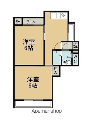ハイツウイング金子[2DK/48.76m2]の間取図