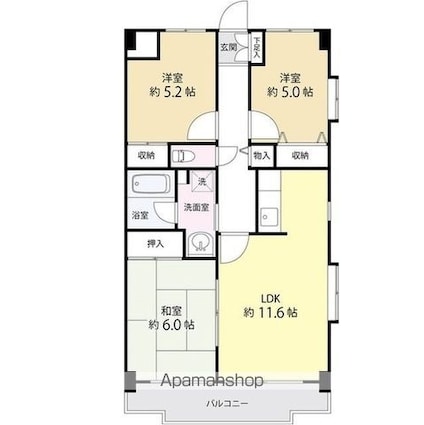 ツイン・アベニュー[3LDK/65.1m2]の間取図