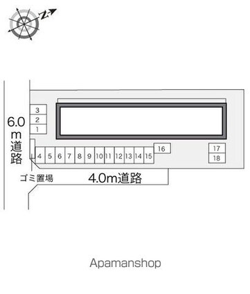 レオパレスティール[1K/23.71m2]の配置図