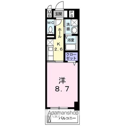 エスパシオ南蔵王[1K/30.05m2]の間取図