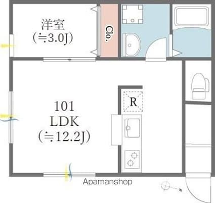 ルシエル上鷺宮[1LDK/35.5m2]の間取図