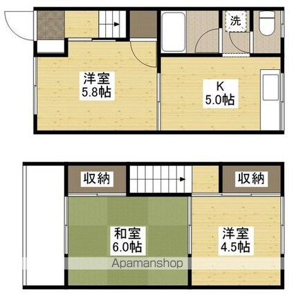 コーポ松岡Ｄ[3K/49.67m2]の間取図