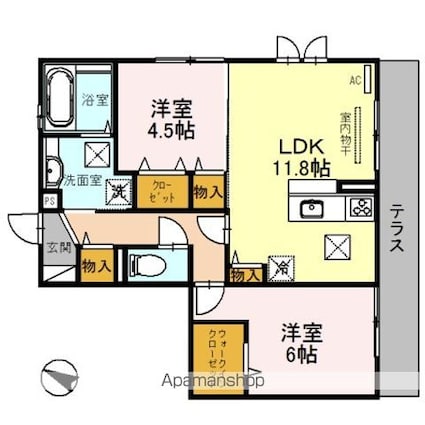 Ｎｏｒｔｈ　Ｃｏａｓｔ[2LDK/57.98m2]の間取図