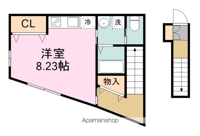 宮城県仙台市青葉区小松島２丁目[1R/26m2]の間取図