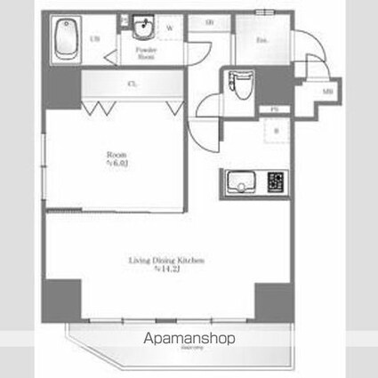 リヴシティ上野入谷グロース[1LDK/48.99m2]の間取図