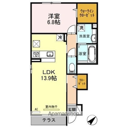 Ｈａｒｍｏｎｙ　Ｍ[1LDK/52.58m2]の間取図