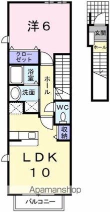 ラフレシールメゾン[1LDK/42.37m2]の間取図