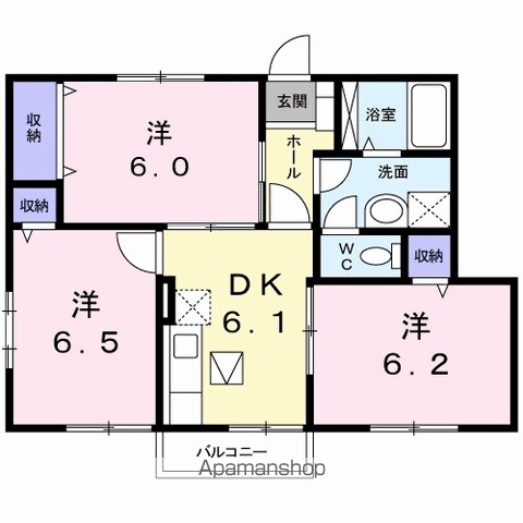 アンソレイエ Aの間取り写真