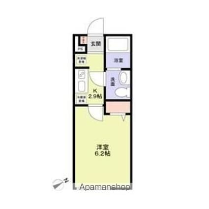 （仮称）船橋日大Ｂ計画[1K/20.01m2]の間取図