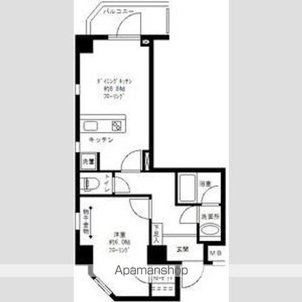 プライムアーバン白山[1LDK/38.2m2]の間取図