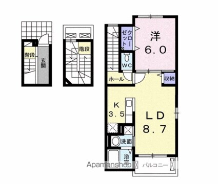 エテルナ[1LDK/53.36m2]の間取図