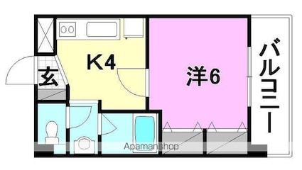 ＡＣＴＩＦ[1K/25.51m2]の間取図