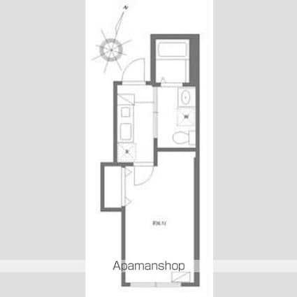 ブランドール坂下三丁目[1K/19.3m2]の間取図