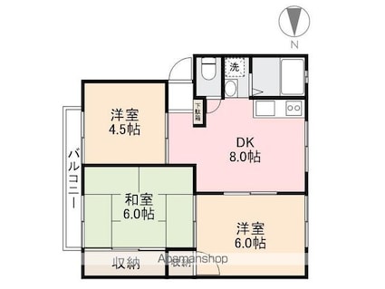 パナハイツさむしんぐ[3DK/51.82m2]の間取図