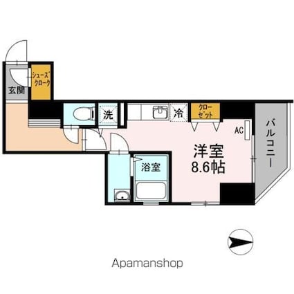 フィルモア　ワン[1R/29.23m2]の間取図