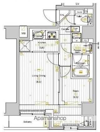 ＰＲＥＭＩＵＭ　ＣＵＢＥ　両国ＤＥＵＸ[1LDK/40.92m2]の間取図
