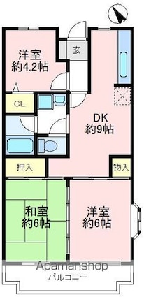 ヒルサイドテラス鶴ヶ島[3DK/54.01m2]の間取図