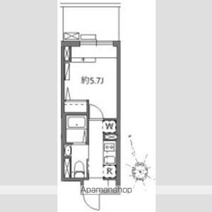 ソラシアレジデンス学芸大学Ⅱ[1K/20.21m2]の間取図
