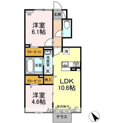 ルシアン[2LDK/50.38m2]の間取図