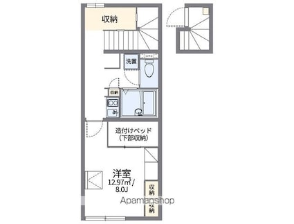 レオパレスＦＵＪＩＴＡＹＡ[1K/28.02m2]の間取図