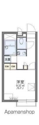 レオパレスエクレール[1K/20.28m2]の間取図