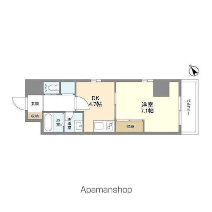 オーキッドレジデンス板橋[1DK/31.65m2]の間取図