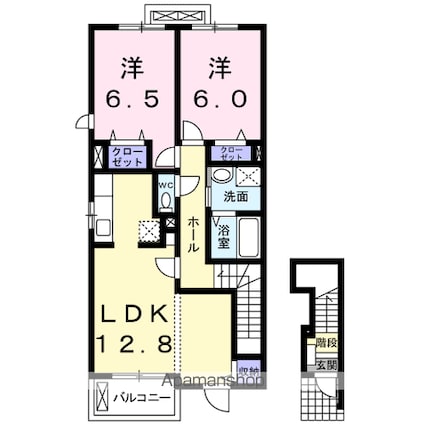 リヴィエール　ラティエ[2LDK/62.45m2]の間取図