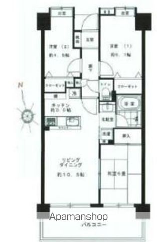 【立川市錦町のマンションの間取り】